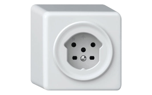 Hager | ORIGIN AP Steckdose 1x TYP 15 | 10A/400V, mit Schraubklemmen, ws