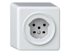 Hager | ORIGIN AP Steckdose 1x TYP 15 | 10A/400V, mit Schraubklemmen, ws