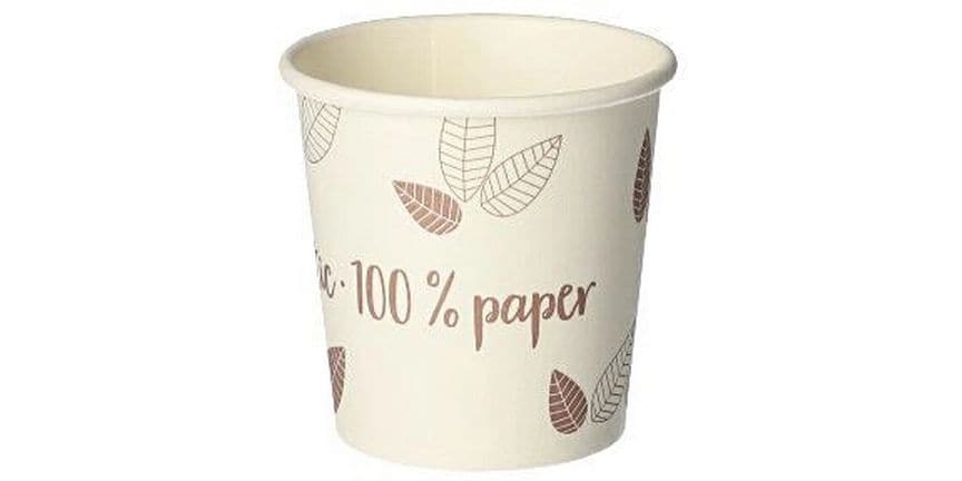 Papstar | Trinkbecher PURE ZERO 1dl 80 Stk. | 1 Pack à 80 Stk. Pappe taupe