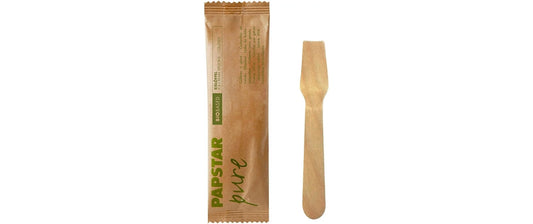 Papstar | Eislöffel Holz PURE 50 Stk. | 1 Pack à 50 Stk. 9.4cm