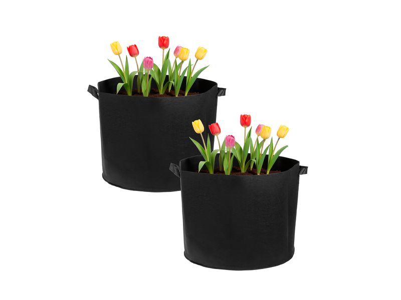 STRUCT | Pflanzentasche 2er Set, 50x50x40cm | Filz, schwarz