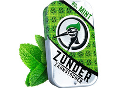 Zunder Zahnstocher | Mint, 80 Stück | in Metallbox, Birke