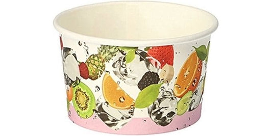 Papstar | Eisbecher FRÜCHTE 150ml 50 Stk. | 1 Pack à 50 Stk. Pappe D:9.2cm H5cm