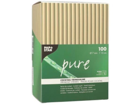 Papstar | Trinkhalm Schilf PURE 100 Stk. | 1 Pack à 100 Stk.