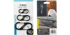 NITE IZE | S-Biner SlideLock Stainless Steel Combo | 3 Pack, Black