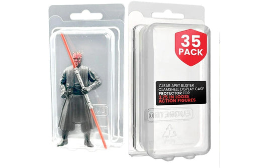 EvoRetro | Clamshell PET Gehäuse 35er-Pack | Actionfiguren XL