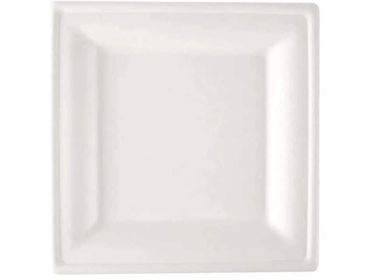 Verive | Teller weiss 20x20cm 50 Stk. | 1 Pack à 50 Stk. Zuckerrohr