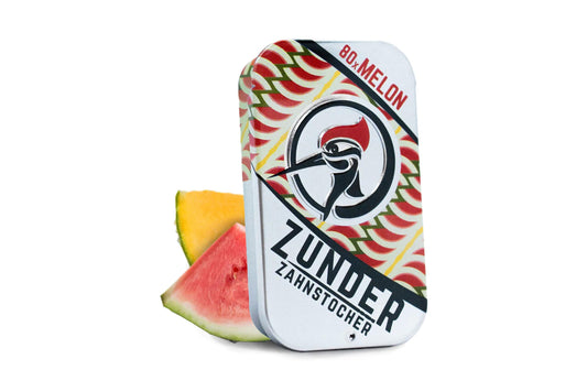 Zunder Zahnstocher | Melon, 80 Stück | in Metallbox, Birke