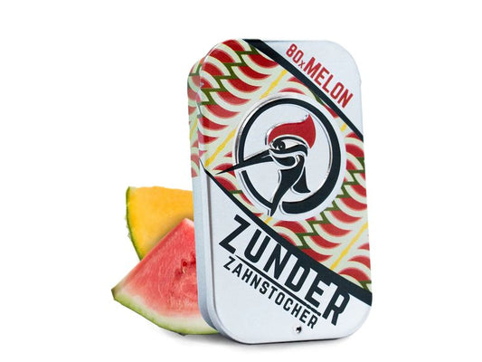 Zunder Zahnstocher | Melon, 80 Stück | in Metallbox, Birke