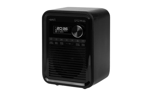 onit | DAB/DAB+ Radio Marcando | schwarz, Akku, 40 Stationen, BT5.0, Wecker