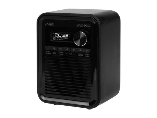onit | DAB/DAB+ Radio Marcando | schwarz, Akku, 40 Stationen, BT5.0, Wecker