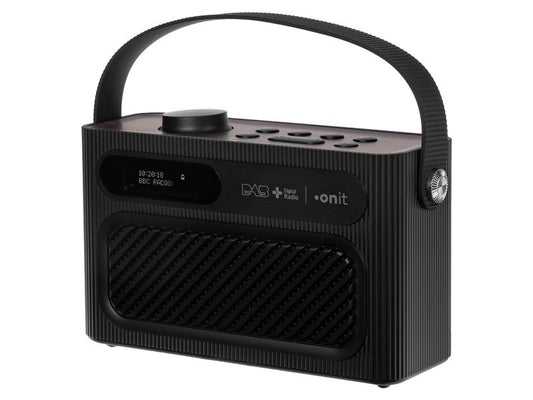 onit | DAB/DAB+ Radio Amoroso | schwarz, Akku, 40 Stationen, BT5.3, Wecker