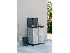 Edi Baur | Abfallbehälter-Box | Kunststoff beige,76x46x89 cm,2 Fächer,100l