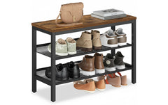VASAGLE | Schuhregal mit 3 Ablagen | 75x28x50 cm, MDF, Spanplatte