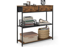 VASAGLE | Konsolentisch Schwarz-Braun | 76x24x79.9 cm, Spanplatte, Stahl