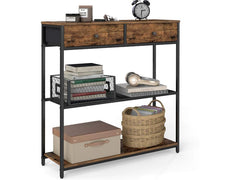 VASAGLE | Konsolentisch Schwarz-Braun | 76x24x79.9 cm, Spanplatte, Stahl