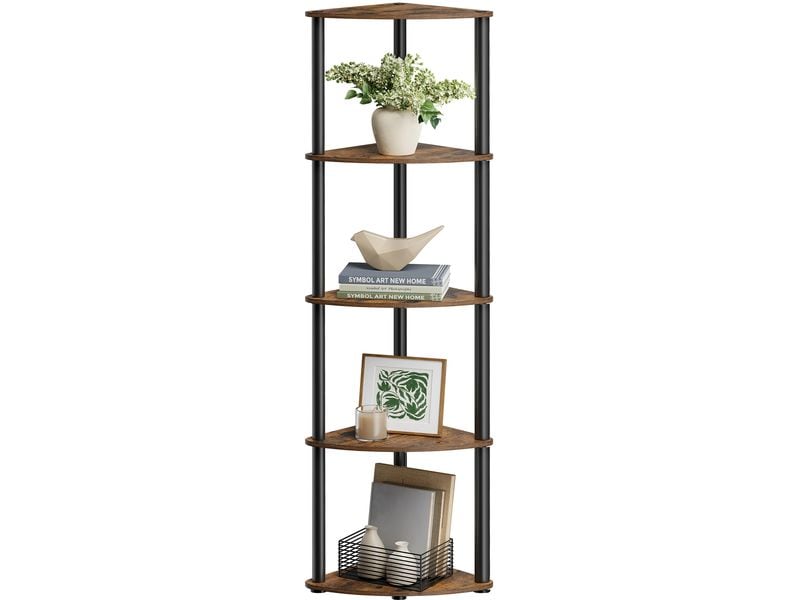 Songmics | Eckregal Industrial | 38.3x27x139 cm, Stahl, Spanplatte