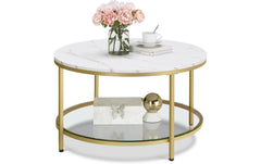 VASAGLE | Beistelltisch mit Glas | 80x45 cm (DxH), Spanplatte