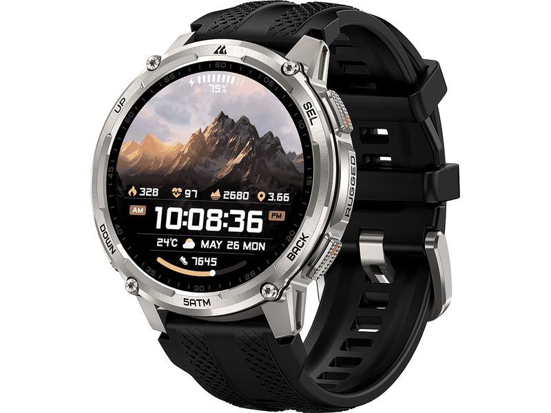 Kospet | Tank T4C Smartwatch Silber | 5ATM Tauchuhr mit AMOLED