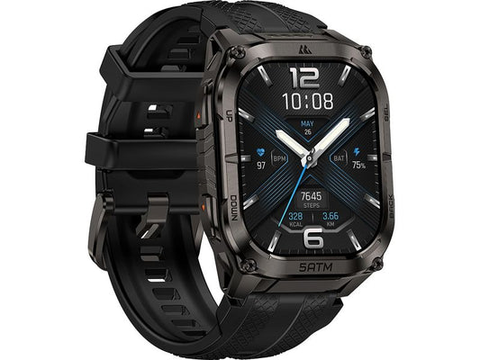 Kospet | Tank M4C Smartwatch Schwarz | 5ATM Tauchuhr mit Taschenlampe