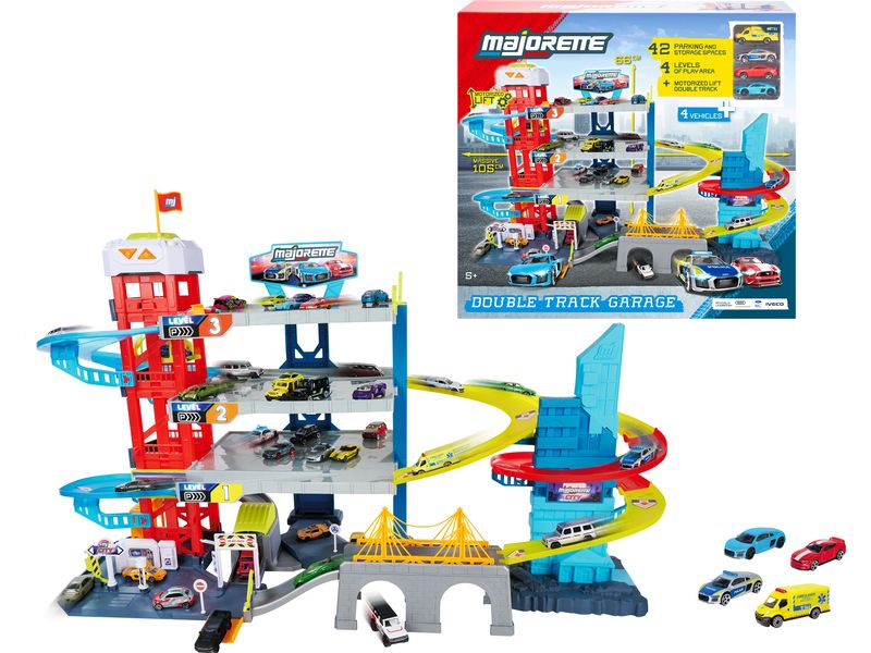 Majorette | Double Track Garage 4 Vehicles