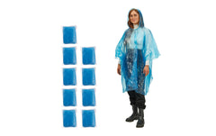 relaxdays | Regenponcho | 10-er Set, Hellblau