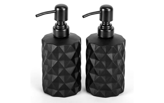 relaxdays | Seifenspender | 2er Set Schwarz