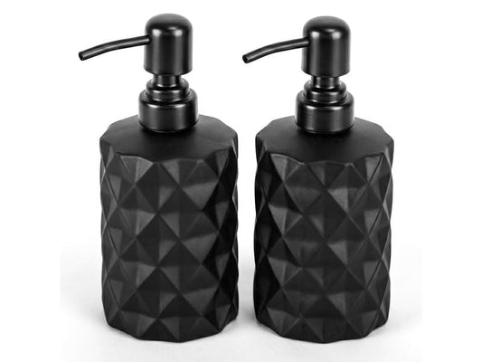 relaxdays | Seifenspender | 2er Set Schwarz