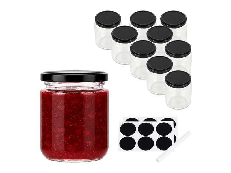 relaxdays | Einmachgläser Set | 10-teilig, 200 ml pro Glas