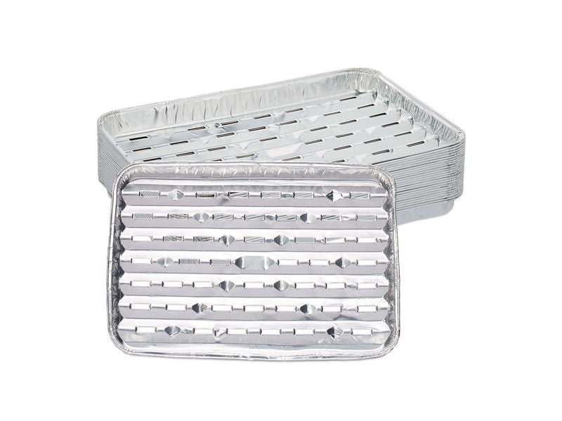 relaxdays | Grillschale Alu | 25er Set, 3 x 34 x 22 cm