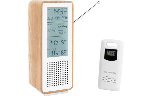 Thomson | WS102 | Weiss/Holz, Speaker und Wetterstation