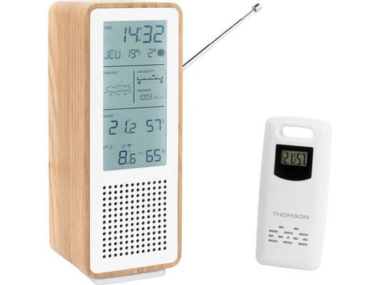 Thomson | WS102 | Weiss/Holz, Speaker und Wetterstation