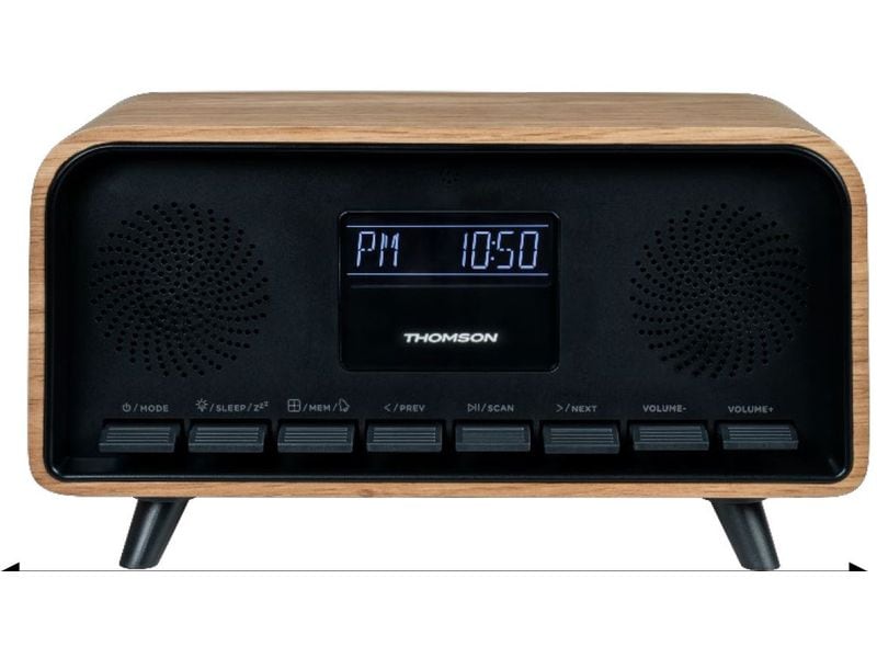 Thomson | Radiowecker RT850DABBT blk/wood | Schwarz/Holz, Bluetooth, DAB