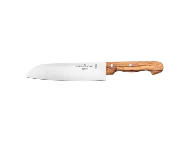Schwertkrone | Santoku-Kochmesser 20 cm Olivenholz | Schwertkrone - Made in Solingen