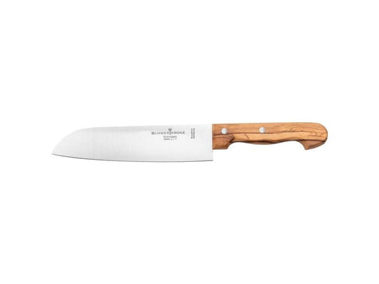 Schwertkrone | Santoku-Kochmesser 20 cm Olivenholz | Schwertkrone - Made in Solingen
