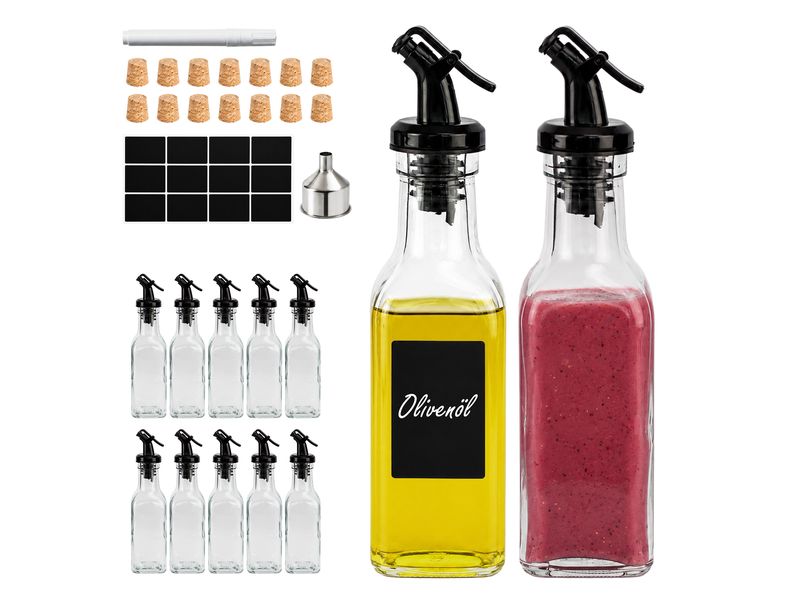 relaxdays | Öl Flasche mit Ausgiesser | 12er Set