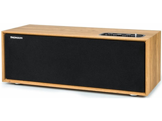 Thomson | Bluetooth Lautsprecher WS702 | Schwarz/Holz, aktiv, Bluetooth