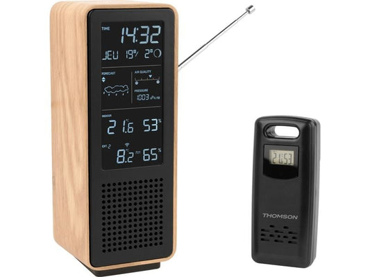 Thomson | WS102 | Schwarz/Holz, Speaker und Wetterstation