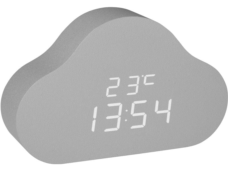 TFA Dostmann | TFA Digitalwecker CLOCCO CLOUD | Grau