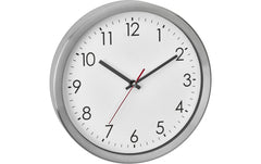 TFA Dostmann | TFA Analoge Wanduhr mit Edelstahl-Rahmen | Silber