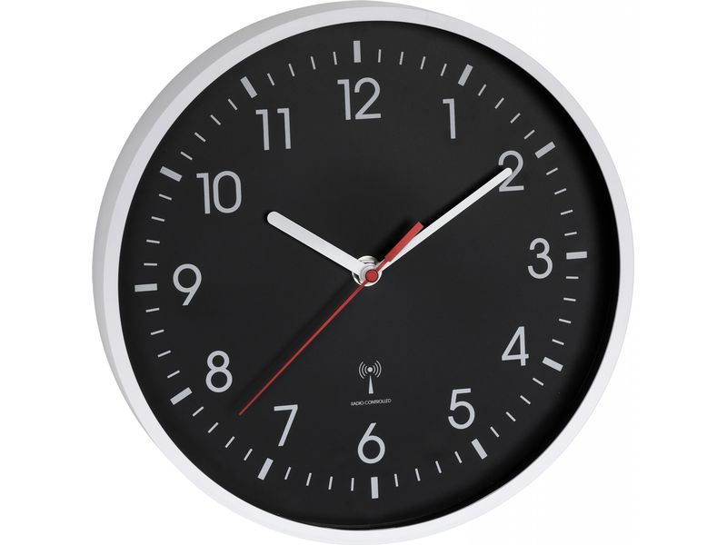 TFA Dostmann | TFA Analoge Funk-Wanduhr | Schwarz