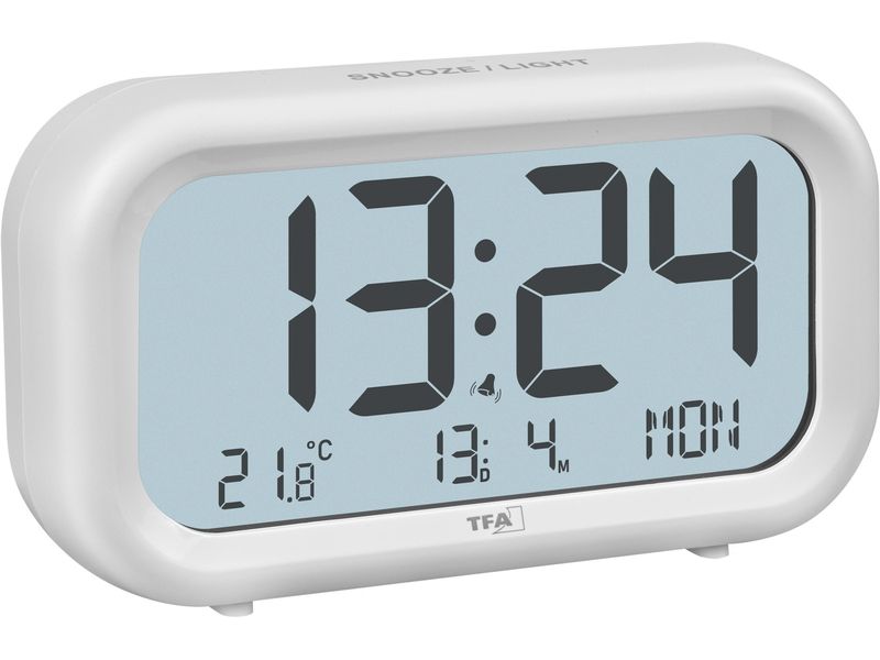 TFA Dostmann | TFA Digitaler Wecker NOCTA | Weiss
