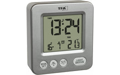 TFA Dostmann | TFA Digitaler Funk-Wecker NOX | Silber