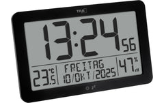 TFA Dostmann | TFA Digitale Funkuhr mit Raumklima | Schwarz