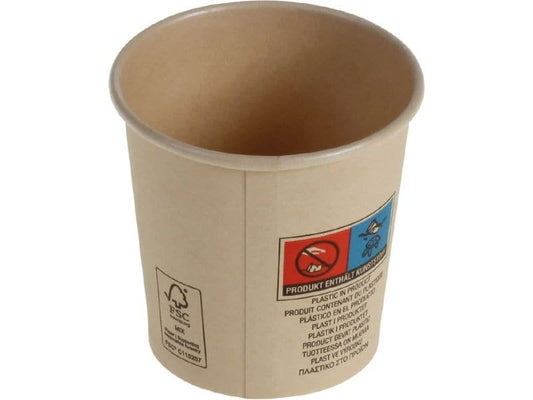 belesse | nature Bambuskartonbecher 1dl | 50 Stk, Ø62mm, naturbelassen, PLA SUP