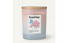AVA & MAY | Duftkerze Coconut Dreams, 220 gr | Brenndauer 56h, 100% pflanzlicher Wachs