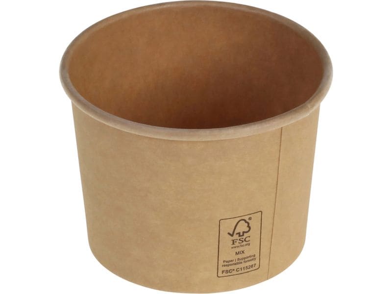 belesse | nature Eisbecher Kraft/PLA 120ml | 50 Stk, Ø73x54mm, braun