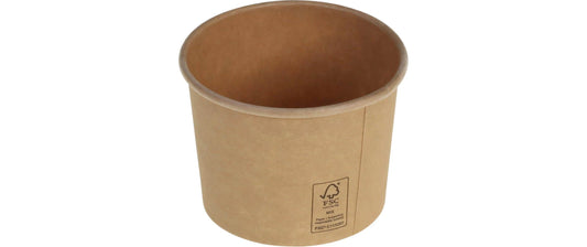 belesse | nature Eisbecher Kraft/PLA 120ml | 50 Stk, Ø73x54mm, braun