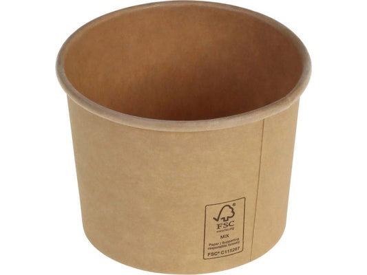belesse | nature Eisbecher Kraft/PLA 120ml | 50 Stk, Ø73x54mm, braun