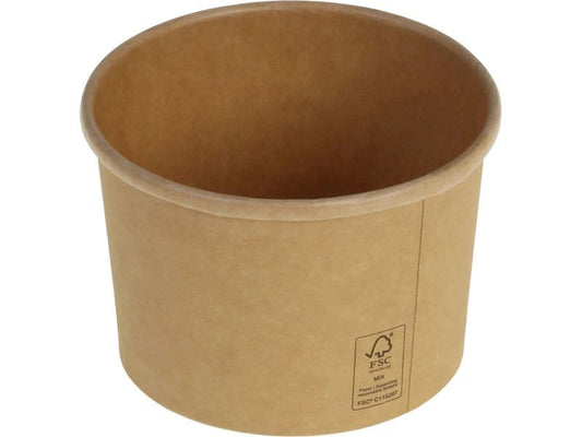 belesse | nature Eisbecher Kraft/PLA 240ml | 50 Stk, Ø90x60mm, braun
